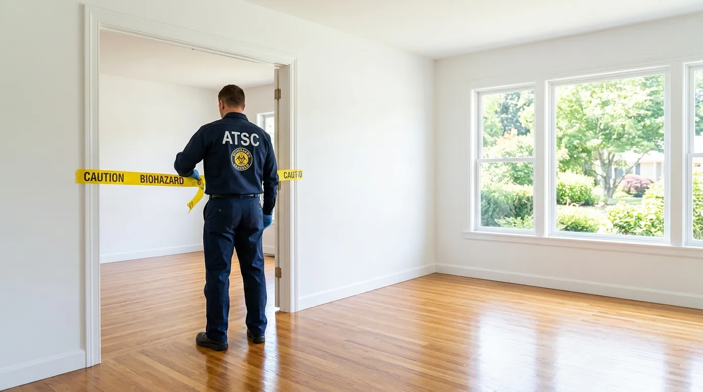 Certified biohazard cleanup crew performing Decomposition Cleanup in Hopkinton